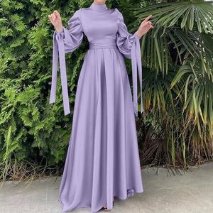Modest Ramadan Eid Maxi Dress Purple